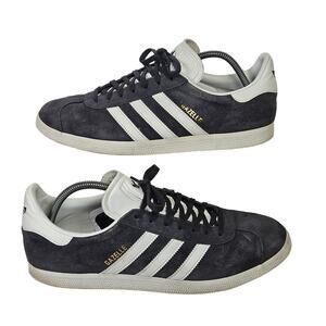 Adidas Gazelle Sneaker Shoe Gray/White Suede Men's Size 11